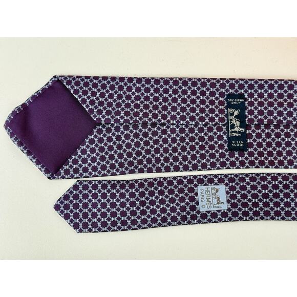 Hermes Tie - 100% Silk - Penguin - Blue - Picture 2 of 2